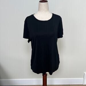 EILEEN FISHER Women's Crewneck Short Sleeves Tee Size M In Black